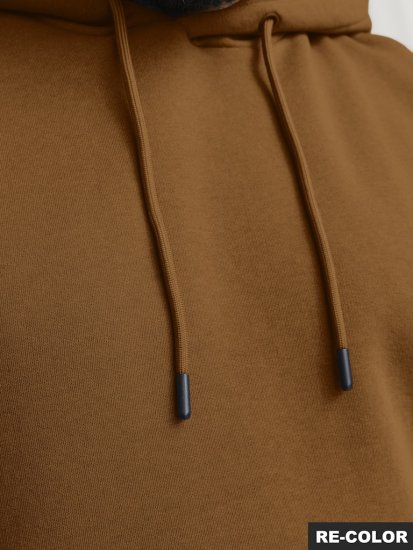 Jack & Jones BRADLEY Hoodie Brown - Sweatshirts & hoodies - Sweatshirt & Camisolas com Capuz tamanhos grandes