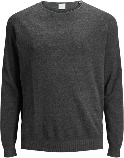 Jack & Jones HILL Knitted Sweater Dark Grey Melange - Sweatshirts & hoodies - Sweatshirt & Camisolas com Capuz tamanhos grandes