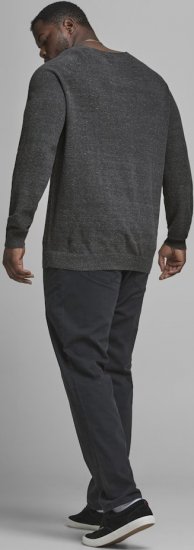 Jack & Jones HILL Knitted Sweater Dark Grey Melange - Sweatshirts & hoodies - Sweatshirt & Camisolas com Capuz tamanhos grandes