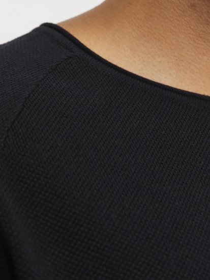 Jack & Jones HILL Knitted Sweater Black - Sweatshirts & hoodies - Sweatshirt & Camisolas com Capuz tamanhos grandes