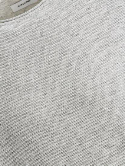 Jack & Jones HILL Knitted Sweater Light Grey Melange - Sweatshirts & hoodies - Sweatshirt & Camisolas com Capuz tamanhos grandes