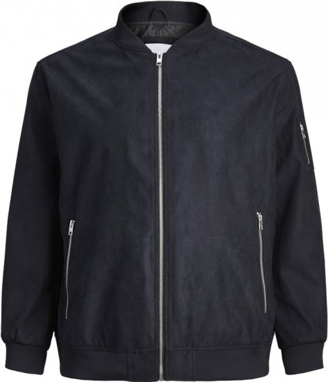 Jack & Jones ROCKY Faux Suede Bomber Jacket Jet Black - Casacos - Casacos Homem Tamanhos Grandes
