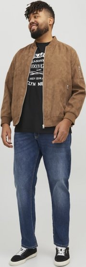 Jack & Jones ROCKY Faux Suede Bomber Jacket Brown - Casacos - Casacos Homem Tamanhos Grandes