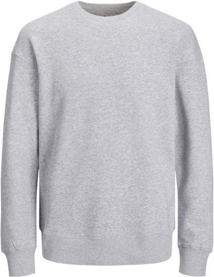 Jack & Jones BRADLEY Sweatshirt Light Grey Melange - Sweatshirts & hoodies - Sweatshirt & Camisolas com Capuz tamanhos grandes