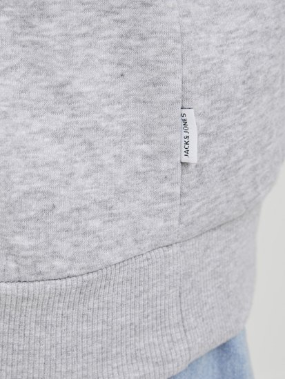Jack & Jones BRADLEY Sweatshirt Light Grey Melange - Sweatshirts & hoodies - Sweatshirt & Camisolas com Capuz tamanhos grandes