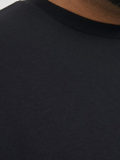Jack & Jones BRADLEY Sweatshirt Black - Sweatshirts & hoodies - Sweatshirt & Camisolas com Capuz tamanhos grandes