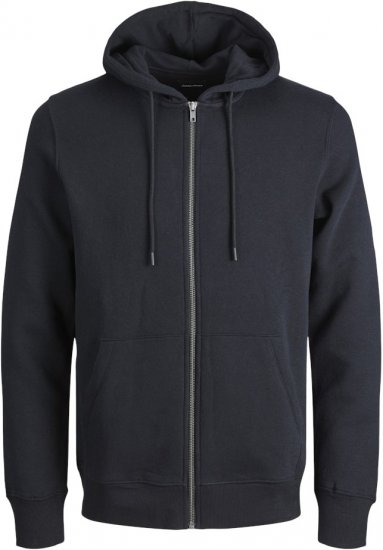 Jack & Jones BRADLEY Zip Hoodi Black - Sweatshirts & hoodies - Sweatshirt & Camisolas com Capuz tamanhos grandes