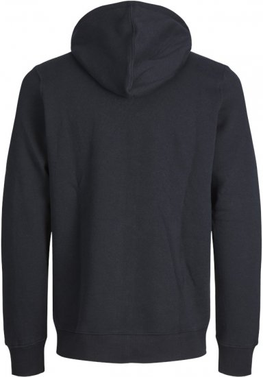 Jack & Jones BRADLEY Zip Hoodi Black - Sweatshirts & hoodies - Sweatshirt & Camisolas com Capuz tamanhos grandes