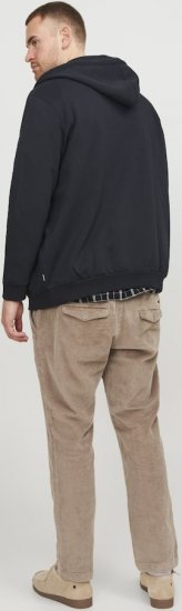 Jack & Jones BRADLEY Zip Hoodi Black - Sweatshirts & hoodies - Sweatshirt & Camisolas com Capuz tamanhos grandes