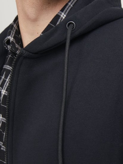 Jack & Jones BRADLEY Zip Hoodi Black - Sweatshirts & hoodies - Sweatshirt & Camisolas com Capuz tamanhos grandes