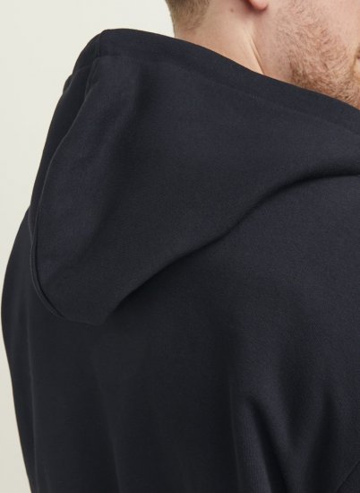 Jack & Jones BRADLEY Zip Hoodi Black - Sweatshirts & hoodies - Sweatshirt & Camisolas com Capuz tamanhos grandes