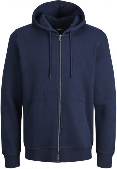 Jack & Jones BRADLEY Zip Hoodie Navy Blazer - Sweatshirts & hoodies - Sweatshirt & Camisolas com Capuz tamanhos grandes