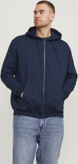 Jack & Jones BRADLEY Zip Hoodie Navy Blazer - Sweatshirts & hoodies - Sweatshirt & Camisolas com Capuz tamanhos grandes