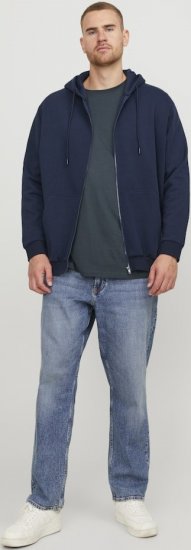 Jack & Jones BRADLEY Zip Hoodie Navy Blazer - Sweatshirts & hoodies - Sweatshirt & Camisolas com Capuz tamanhos grandes