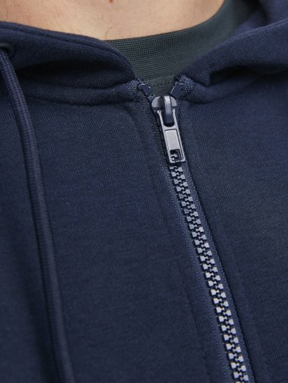 Jack & Jones BRADLEY Zip Hoodie Navy Blazer - Sweatshirts & hoodies - Sweatshirt & Camisolas com Capuz tamanhos grandes