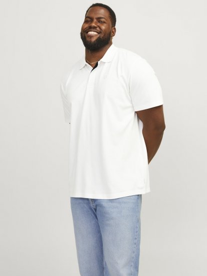 Jack & Jones Rodney Short Sleeve Polo White - Pólos - Pólos Tamanhos Grandes Homem