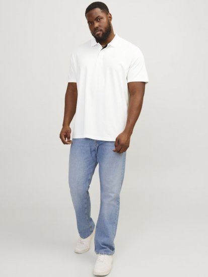 Jack & Jones Rodney Short Sleeve Polo White - Pólos - Pólos Tamanhos Grandes Homem