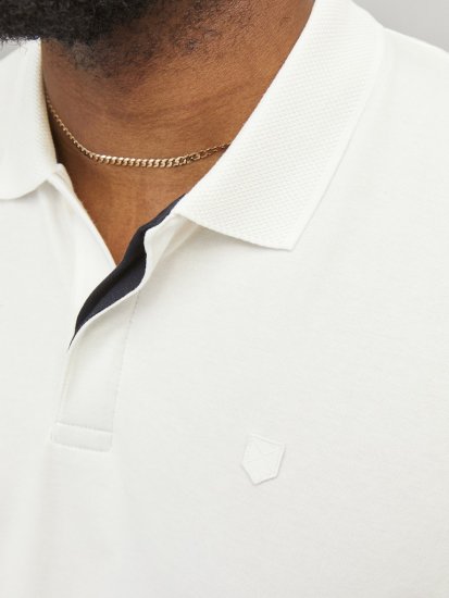 Jack & Jones Rodney Short Sleeve Polo White - Pólos - Pólos Tamanhos Grandes Homem