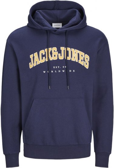 Jack & Jones CALEB Hoodie Navy Blazer - Sweatshirts & hoodies - Sweatshirt & Camisolas com Capuz tamanhos grandes