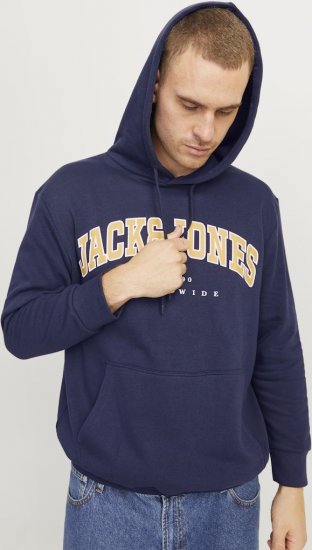Jack & Jones CALEB Hoodie Navy Blazer - Sweatshirts & hoodies - Sweatshirt & Camisolas com Capuz tamanhos grandes