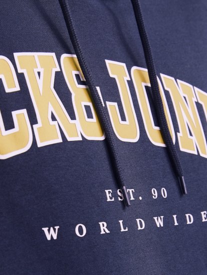 Jack & Jones CALEB Hoodie Navy Blazer - Sweatshirts & hoodies - Sweatshirt & Camisolas com Capuz tamanhos grandes