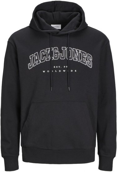 Jack & Jones CALEB Hoodie Black - Sweatshirts & hoodies - Sweatshirt & Camisolas com Capuz tamanhos grandes