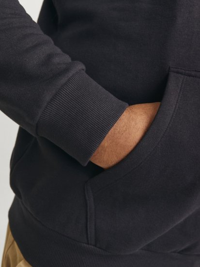 Jack & Jones CALEB Hoodie Black - Sweatshirts & hoodies - Sweatshirt & Camisolas com Capuz tamanhos grandes