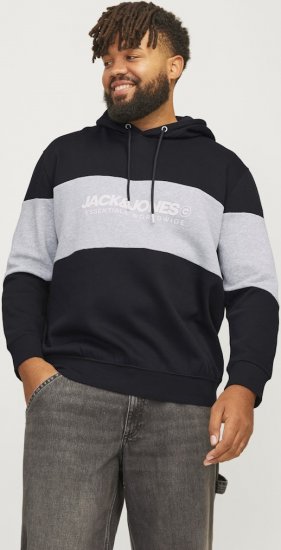 Jack & Jones LEGACY 2 Color Hoodie Black - Sweatshirts & hoodies - Sweatshirt & Camisolas com Capuz tamanhos grandes