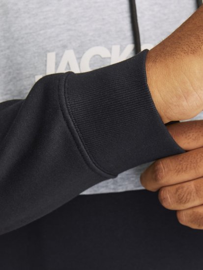 Jack & Jones LEGACY 2 Color Hoodie Black - Sweatshirts & hoodies - Sweatshirt & Camisolas com Capuz tamanhos grandes