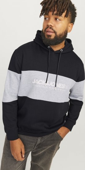 Jack & Jones LEGACY 2 Color Hoodie Black - Sweatshirts & hoodies - Sweatshirt & Camisolas com Capuz tamanhos grandes