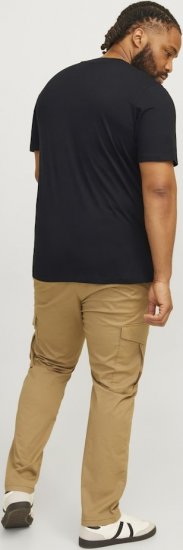 Jack & Jones CALEB VARSITY O-Neck T-Shirt Black - T-shirts - T-shirts Homem Tamanhos Grandes