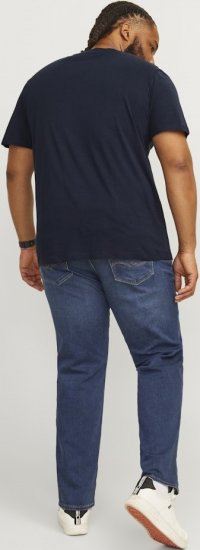 Jack & Jones CALEB VARSITY O-Neck T-Shirt Navy Blazer - T-shirts - T-shirts Homem Tamanhos Grandes