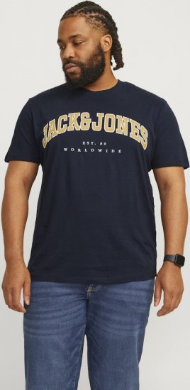 Jack & Jones CALEB VARSITY O-Neck T-Shirt Navy Blazer - T-shirts - T-shirts Homem Tamanhos Grandes