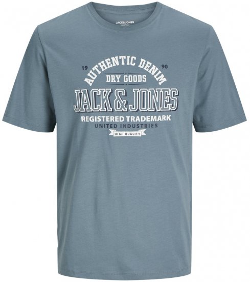 Jack & Jones JJELOGO O-Neck T-Shirt Goblin Blue - T-shirts - T-shirts Homem Tamanhos Grandes