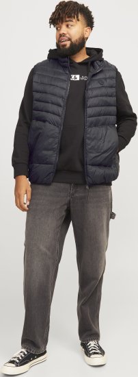 Jack & Jones SPRINT BODYWARMER With Collar Black - Casacos - Casacos Homem Tamanhos Grandes