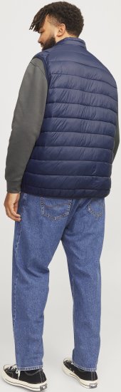 Jack & Jones SPRINT True Red Stitches BODYWARMER Navy Blazer - Casacos - Casacos Homem Tamanhos Grandes