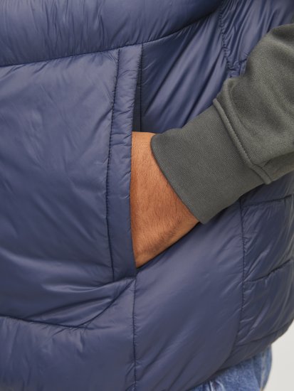 Jack & Jones SPRINT True Red Stitches BODYWARMER Navy Blazer - Casacos - Casacos Homem Tamanhos Grandes