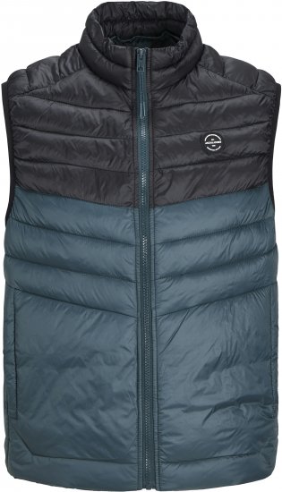 Jack & Jones SPRINT Black Blocking BODYWARMER With Collar Dark Turquoise - Casacos - Casacos Homem Tamanhos Grandes