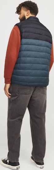 Jack & Jones SPRINT Black Blocking BODYWARMER With Collar Dark Turquoise - Casacos - Casacos Homem Tamanhos Grandes