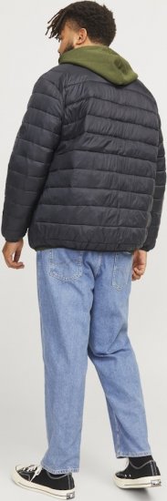 Jack & Jones SPRINT Quilted Collar Jacket Black - Casacos - Casacos Homem Tamanhos Grandes