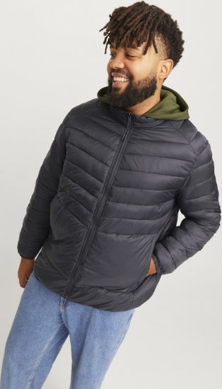 Jack & Jones SPRINT Quilted Collar Jacket Black - Casacos - Casacos Homem Tamanhos Grandes
