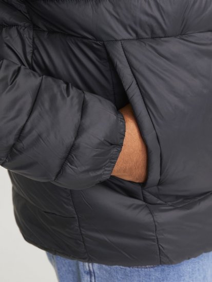 Jack & Jones SPRINT Quilted Collar Jacket Black - Casacos - Casacos Homem Tamanhos Grandes
