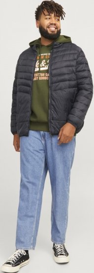 Jack & Jones SPRINT Quilted Collar Jacket Black - Casacos - Casacos Homem Tamanhos Grandes