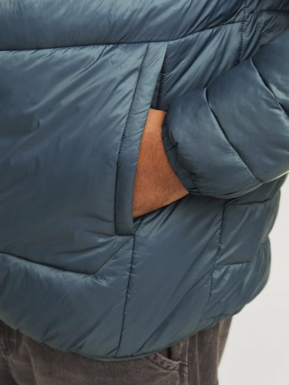 Jack & Jones SPRINT Black Blocking Quilted Collar Jacket Teal - Casacos - Casacos Homem Tamanhos Grandes