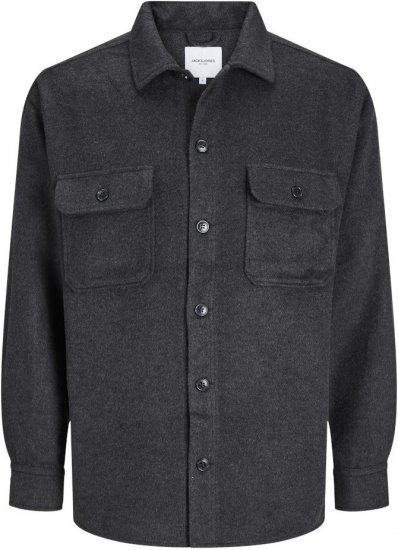 Jack & Jones BRADLEY OLLIE Overshirt LS Black - Camisas - Camisas Homem Tamanhos Grandes
