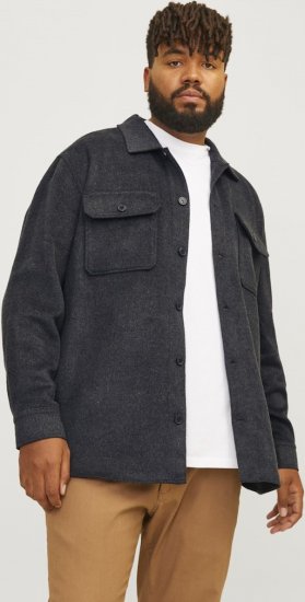 Jack & Jones BRADLEY OLLIE Overshirt LS Black - Camisas - Camisas Homem Tamanhos Grandes