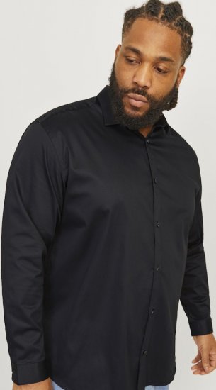 Jack & Jones ARMA LS Shirt Black - Camisas - Camisas Homem Tamanhos Grandes