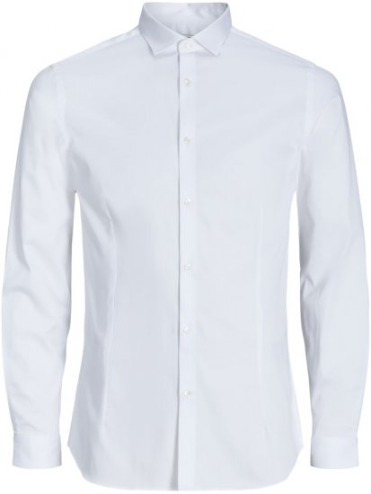Jack & Jones ARMA LS Shirt White - Camisas - Camisas Homem Tamanhos Grandes