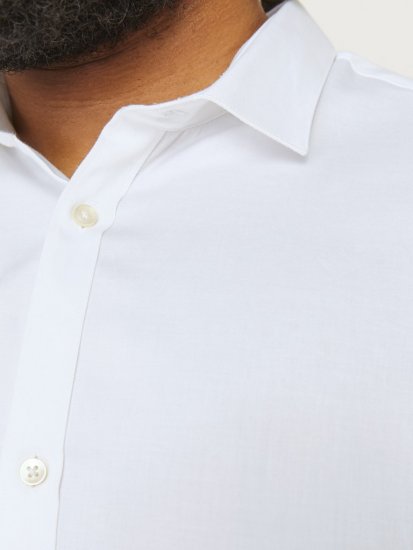 Jack & Jones ARMA LS Shirt White - Camisas - Camisas Homem Tamanhos Grandes
