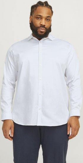 Jack & Jones ARMA LS Shirt White - Camisas - Camisas Homem Tamanhos Grandes